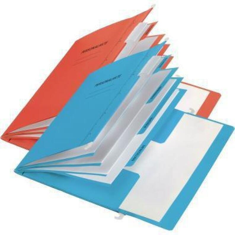 PAGNA Personalmappe DIN A4, rot oder blau, 4 Fächer, Hängeregistratur, mit Sichtreiter