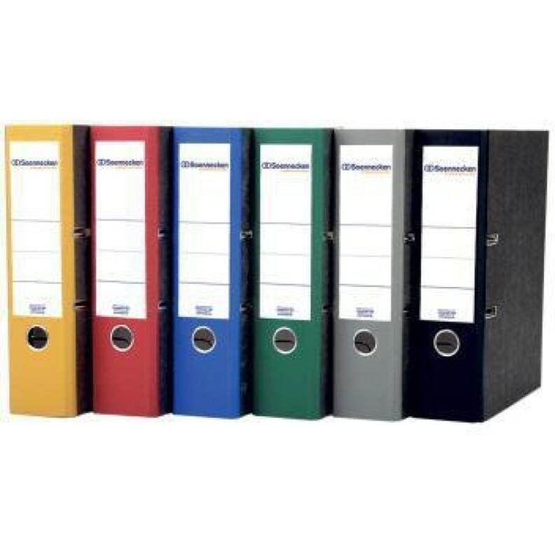 Soennecken Ordner DIN A4 80mm Pappe, Wolkenmarmor, Farben: gelb, rot, grau, schwarz, blau, grün