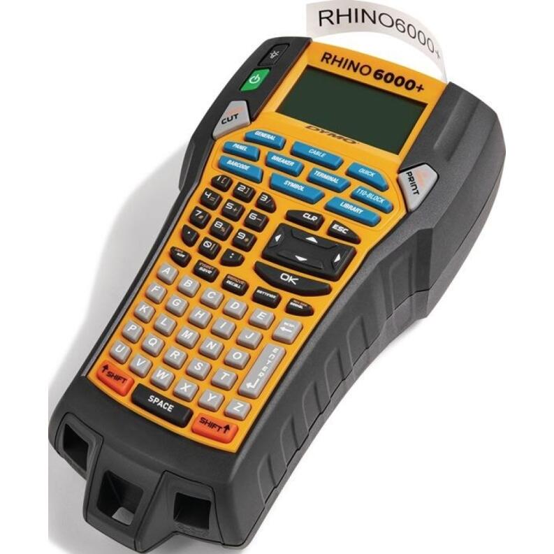 DYMO Rhino 6000+ Beschriftungsgerät Kofferset, 6-24mm Bänder, PC-Anbindung, Akku, Barcodes