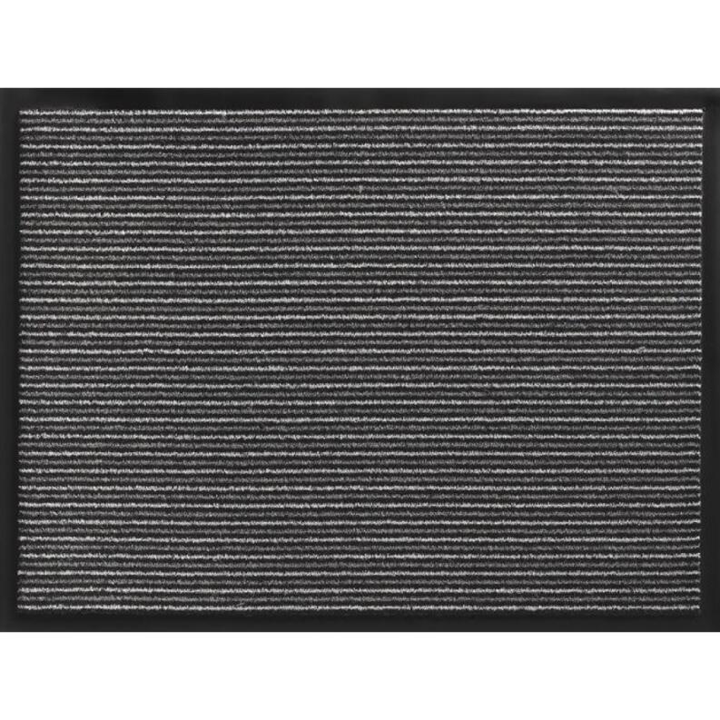 Gestreifte Fußmatte anthrazit, 100% PP, für Innenbereich, 5 mm stark, L400-800-1200 mm