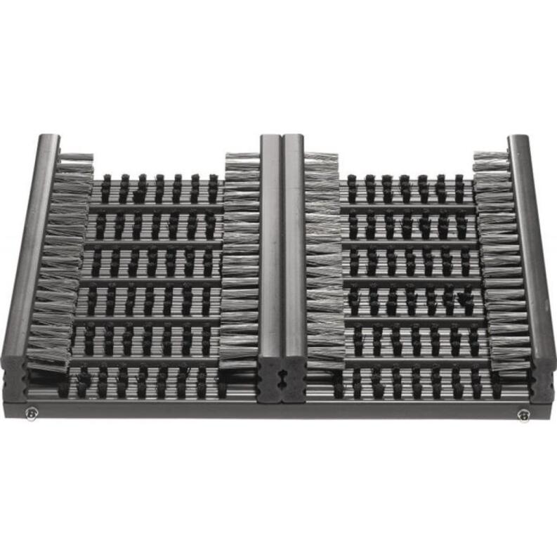 Schwarze Fußmatte 100% PP, mit Reinigungsbürsten, für Außenbereich, 290x390x55mm
