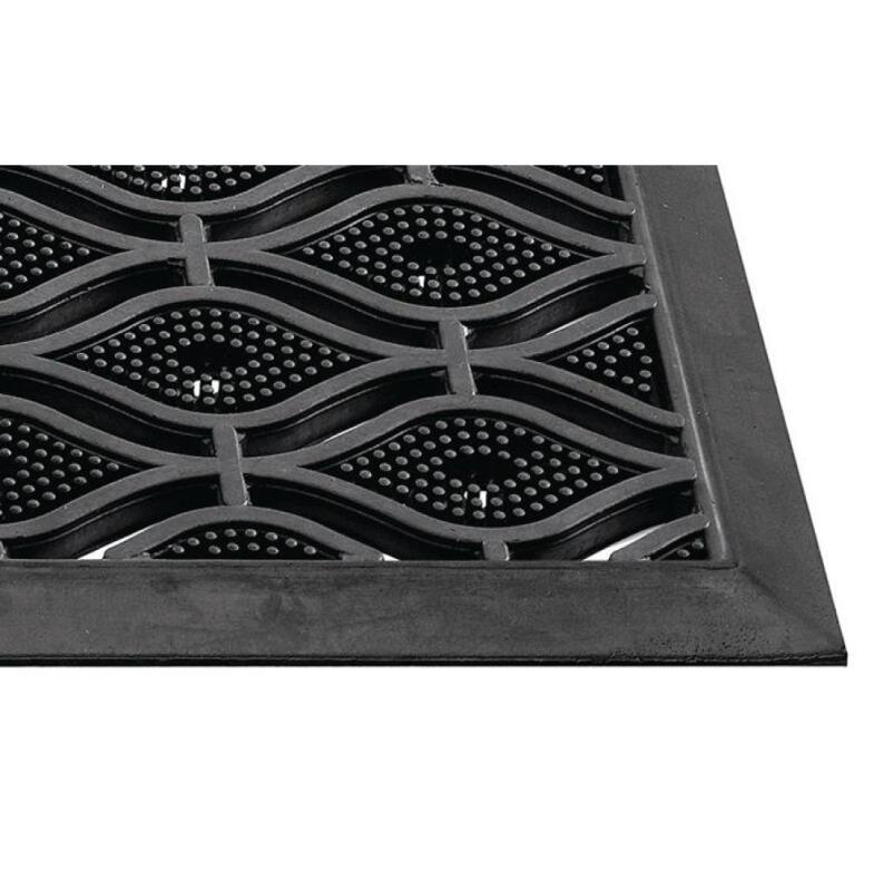 Schwarze Gummifußmatte für Außenbereich, 450x750mm, 15mm stark, rutschfest, langlebig