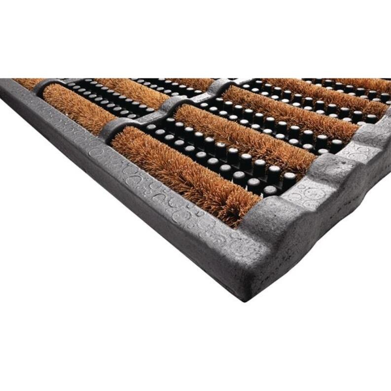 Fußmatte schwarz/natur, 60% Gummi, 40% Kokos, 600x400x25mm, für Zwischenbereich