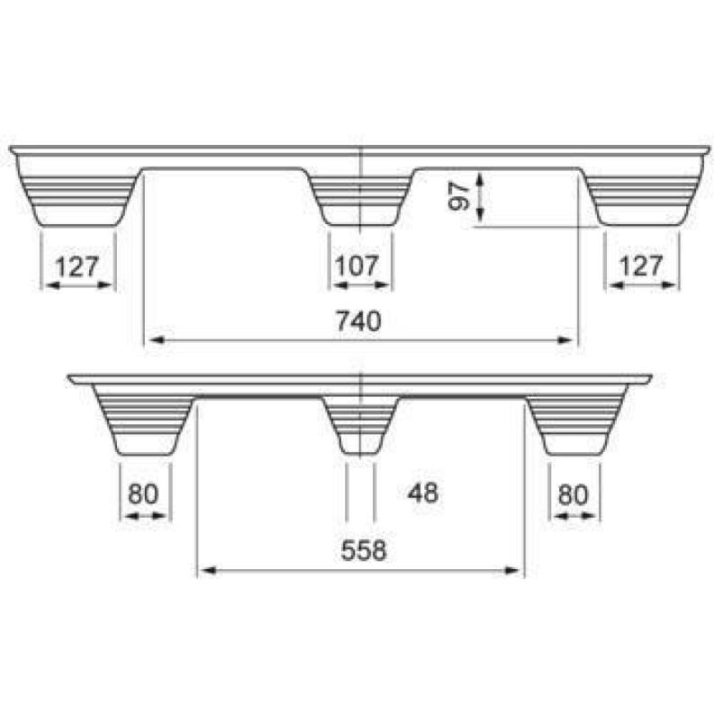 TRANSPAK Pressholzpalette 1000x1200mm, 900kg Tragkraft, leichte Einwegpalette, Recycling-Material