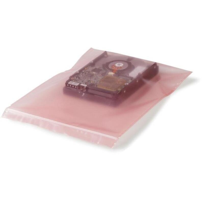 Druckverschlussbeutel antistatisch 100x150mm, 150x225mm, 200x250mm, rosa, 100μ, TRANSPAK