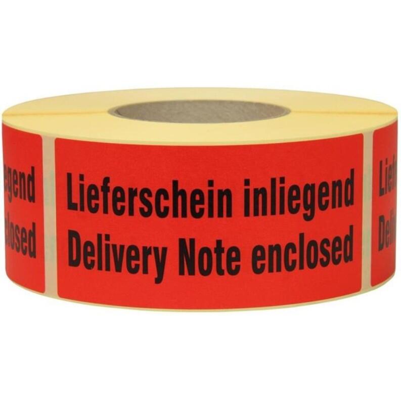 TRANSPAK Warnetiketten rot 145x70mm, selbstklebend, 1000 Stück, mehrsprachig, für Versandgüter