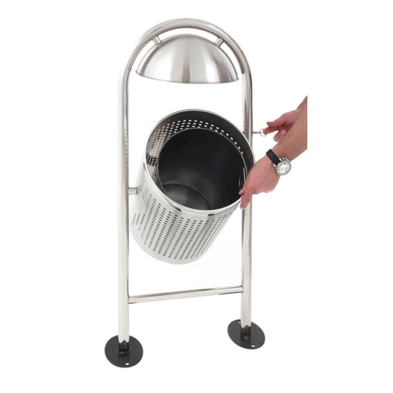 Abfallbehälter mit Dach, Outdoor, rund