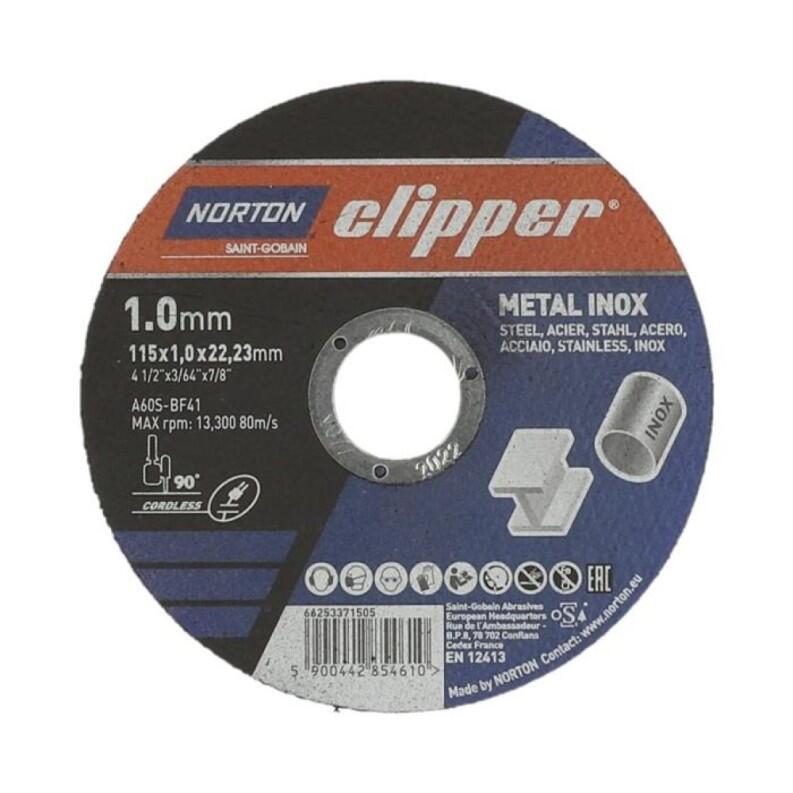 NORTON CLIPPER Trennscheibe D115/125mm Typ 41 Metall-Inox, 1-2,5mm, 10/100 Stk., langlebig