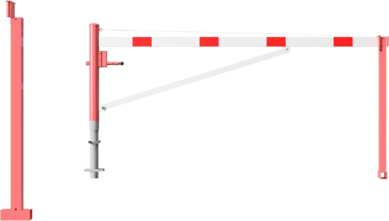 Modellbeispiel: Drehschranke, horizontal schwenkbar mit zwei Auflagestützen (Art. 4213.30-fb)