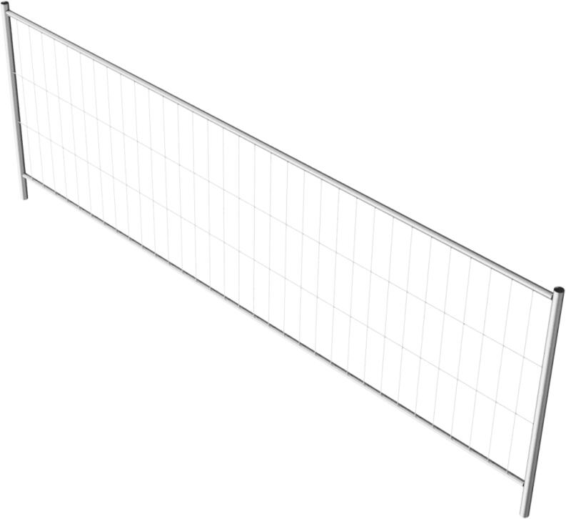 Bauzaun ′Basic Niedrig′, Höhe 1,20 m, MW 300/100, Standrohre ø 40 mm - Modellbeispiel: Bauzaun