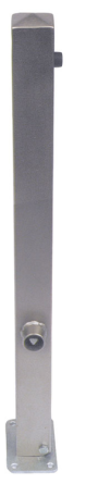Absperrpfosten -Bollard- 70 x 70 mm aus Edelstahl, umlegbar, wahlweise mit Ösen