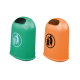 Abfallbehälter -Local- 42 Liter aus Kunststoff, grün oder orange, zur Pfostenmontage