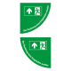 Boden-Sicherheitskennzeichen -Rettungsschild- aus PVC, selbstklebend, Rutschkl. R10, Viertelkreis