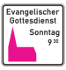 Friedhof- und Kirchenschild -Kirchenschild-, Piktogramm rosa