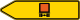 Verkehrszeichen 421-11 StVO, Pfeilwegweiser für kennzeichnungspfl. Fahrzeuge m. gef. Gütern, linksweisend, einseitig