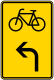 Verkehrszeichen 442-13 StVO, Vorwegweiser für Radverkehr linksweisend