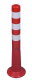 Modellbeispiel: Absperrpfosten -Elasto Red-, ø 80 mm, mit retroreflektierenden Streifen,  überfahrbar, Höhe 750 mm, Art. 37871