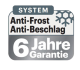 Detailansicht: 6 Jahre Garantie auf das  Anti-Frost und Anti-Beschlag System