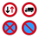Modellbeispiele: -Verkehrszeichen Outdoor- aus PVC (Art. o.l. 36340, o.r. 36341, u.l. 36342, u.r. 36343)