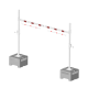 Modellbeispiel: 2x Höhenbegrenzer mobil, gegenüberstehend, mit opt. Barriere aus Alu (Art. 2 x 417.301-zbpmb-02h-00)