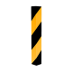 Modellbeispiel: Kantenschutzwinkel aus Aluminiumblech, gelb/schwarz, linksweisend (Art. 4317lbg)