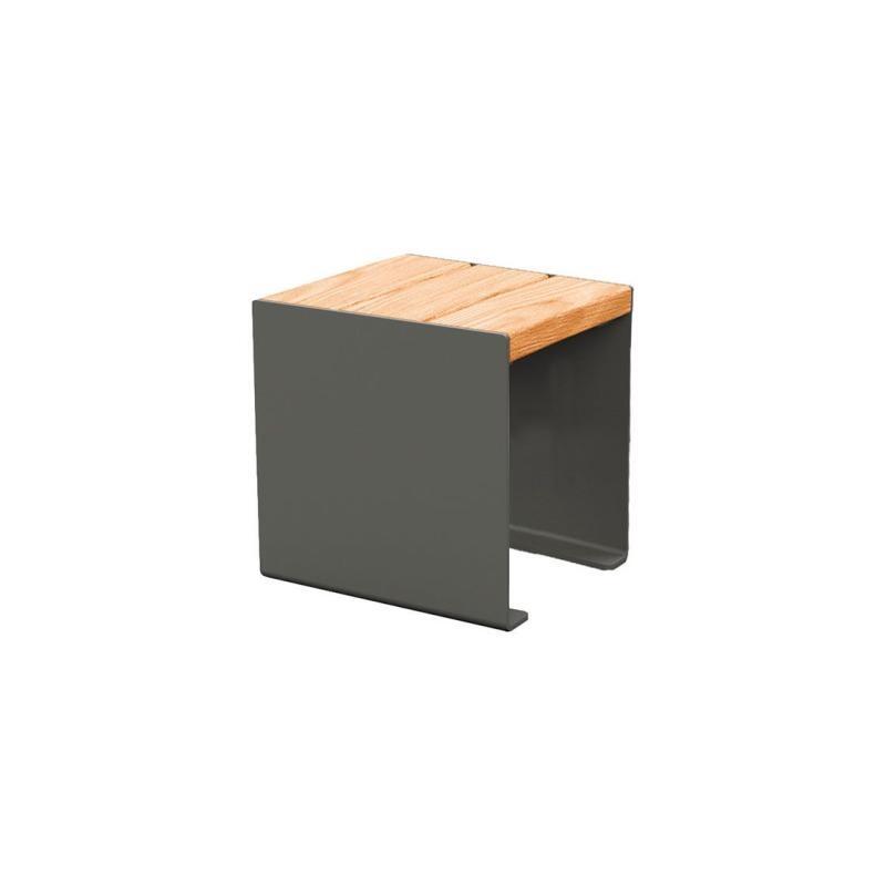 Sitzbank 'Kube' ohne Rückenlehne, Stahl, Sitzfläche Holz, verschiedene Längen