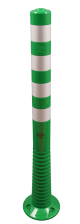 Modellbeispiel: Absperrpfosten -Elasto Green- mit retroreflektierenden Streifen, überfahrbar, Höhe 1000 mm, Art. 37876