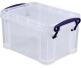 Really Useful Box Aufbewahrungsbox 1,6l transparent, stapelbar, witterungsbeständig, mit Deckel