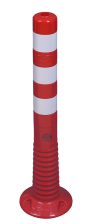 Modellbeispiel: Absperrpfosten -Elasto Red-, ø 80 mm, mit retroreflektierenden Streifen, überfahrbar, Höhe 750 mm, Art. 37871
