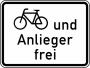 Modellbeispiel: VZ Nr. 1020-12 (Radverkehr und Anlieger frei)