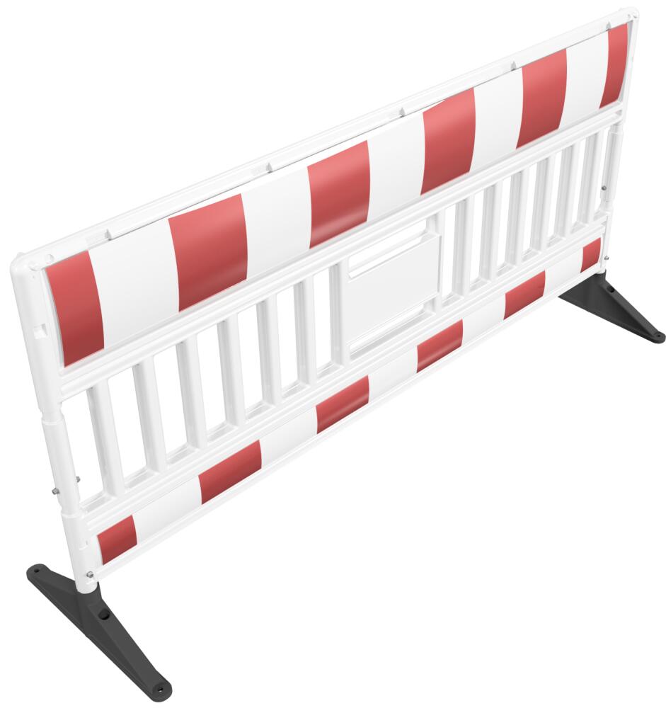 Schrankenzaun 'Euro3 Ultra', Länge 2150 mm, mit 360° schwenkbaren Gummifüßen, verschiedene Folien