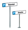 Parkplatzbeschilderung -Bremen-, Gesamtlänge 550 mm (Aufdübeln) oder 750 mm (Einschlagen)